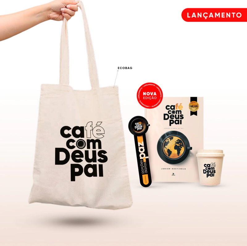 Café com Deus Pai + Ecobag + Presente: copo